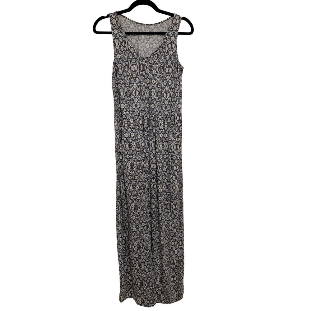 Garnet Hill Dress Womens XS Organic Sustainable Maxi Lagenlook Prairie Boho Soft